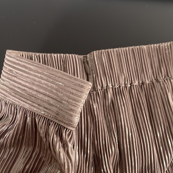 SABINA MUSAYEV Gold Metallic Plisse Pleated Tom Wide Leg Pants Small NWT - Picture 12 of 12
